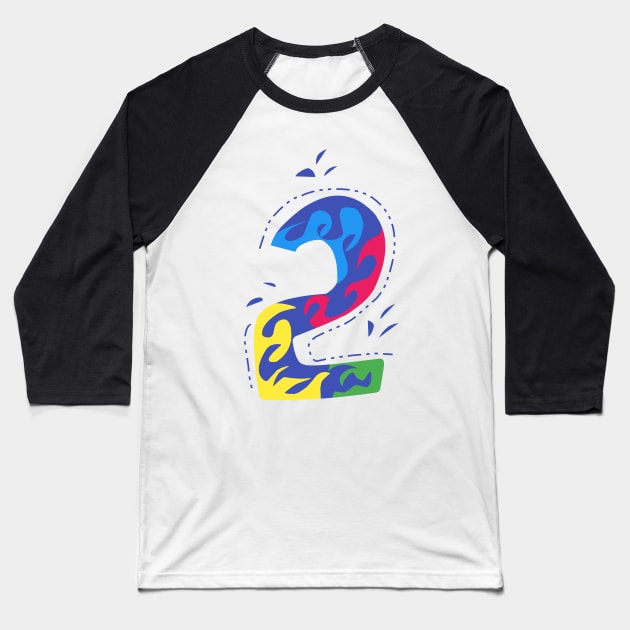 Number 2 Baseball T-Shirt by Fadmel